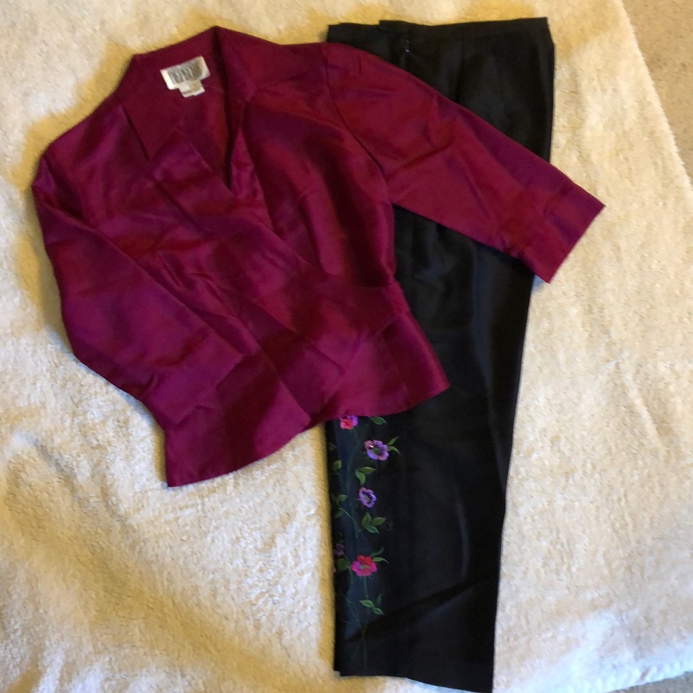 2 piece dressy outfit - top and crop pants